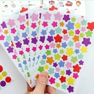6 Sheets Colour Seal Stickers Star Love Circle Sticker for Planner Photo Album