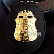 Country FBI Investigation Small Badge with Leather Case Collection Commemorative 38 * 55mm