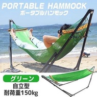 吊床獨立式室內室外折疊網承重能力 150 公斤野營戶外儲物袋包括網天然木營地