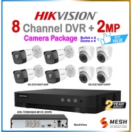 HIKVISION 1080P 2MP CCTV Camera Set 8CH DVR iDS-7208HQHI-M1/E & 8 Outdoor/Indoor Camera for Home,Pre