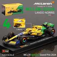 Bburago 1:43 Mercedes-AMG Petronas F1 Team W15 2024 #44 Hamilton #63 George Russell Alloy Car Die Ca