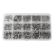 480Pcs M2 M3 M4 Stainless Steel Hexagon Socket Bolt and Nut Round Head Screw Bolt Nut Set Assortment