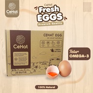 Telor Omega 3 Organik - CeHat Fresh Eggs - Telur Ayam Bebas Antibiotik dan Salmonella
