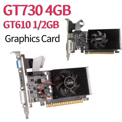 GT730 DDR3 4GB GT610 1/2GB DDR3 Low Profile Video Card PCI-E 2.0 16X Computer Graphics Card HDMI-Com
