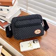 Waterproof Polka Dot Canvas Messenger Bag - Women's Business Casual FB1020