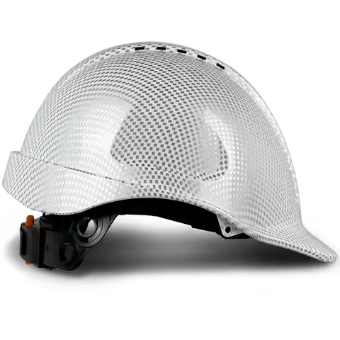 Carbon Fiber Pattern Work Safety Helmet With Vents ABS Industrial Head Protection CE EN397 Construct