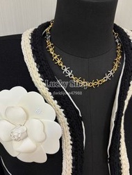 全新🌸 CHANEL 雙C拼色鏈節項鍊