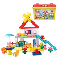 BANDAI Block Labo Anpanman Building Block Bucket – Build a Bakery and Large House, Ages 3+