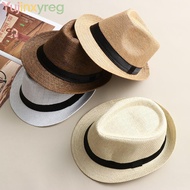 YUJINPH Straw Panama Cap Summer Gangster Cap Beach Cowboy Fedora Hat