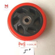 MERAH Wheels Only 5" - Red 5" PU Wheels - Double Bearing Trolley Wheels - Lori Wheels Price/Pc