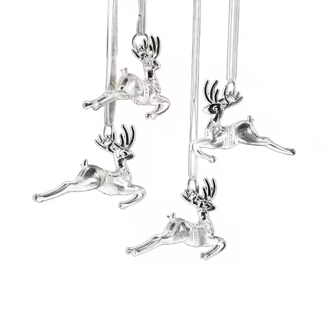 4Pcs Christmas Tree Acrylic Pendant Transparent Christmas Tree Decoration for Party Supplies Office 