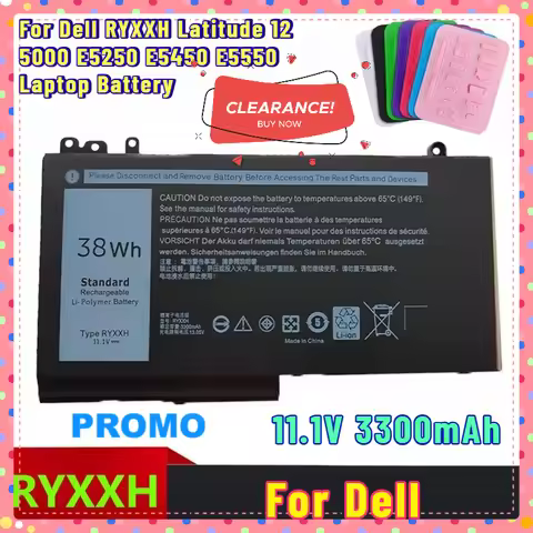 New 11.1V 3300mAh Suitable for Dell RYXXH Latitude 12 5000 E5250 E5450 E5550 Laptop Battery