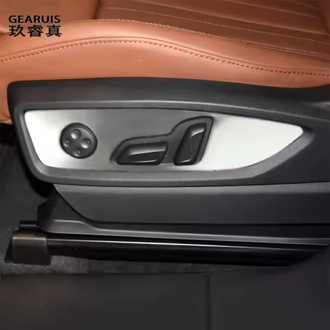 Car Styling Seat Adjustment Decorative Panel Sticker Trim For Audi Q5L Q5 FY 2018-2024 Stainless Ste