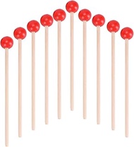 Musical Drumsticks 12pcs Percussion Mallets Sticks Multi Purpose Xylophone Chime Bell Stick with Wood Handle Musical Instrument Supplies for Kids Toddler Red Kids Drum Sticks Toddler