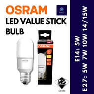 OSRAM LEDVANCE LED VALUE STICK BULB E27/E14 5W/7W/10W/12W/14W/15W [WARM WHITE/COOL WHITE/DAYLIGHT] E