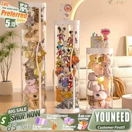 YOUNEED LED Plush Doll Storage Box 90/120/150 CM Toys Storage Bucket Transparent cylinder PVC Doll S