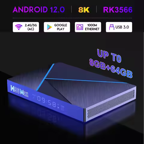 2026 H96Max V56 RK3566 Android12 Smart TV Box 8GB+64GB 8K 2.4G/5G WiFi 1000M LAN Android App Downloa