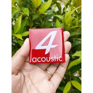 MERAH RED 4 ACOUSTIC EMBLEM | LABEL 4 ACOUSTIC RED | RED ACOUSTIC LOGO 4 | LABEL LABEL