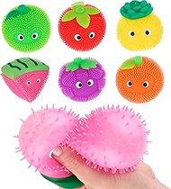 Expressions Squishy Toys 6pc Squeeze Fruit Sweet &amp; Squishy Fruit Squishies Pack - Squeeze Fruit Toys &amp; Anxiety Relief Items Fidget Pack to Squeeze, Toss and Catch