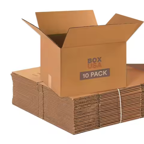 18x14x12 Medium Moving Boxes 10-Pack, 32 ECT Corrugated for Shipping & Storage