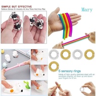 Mary Fidget Toy Rainbow Popper Push Bubble Squeeze Keychain Anti-Anxiety Squishy  for Adult Kids Autism Therapy 27Pieces