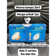 PUTIH Downlight 4w (white, yellow,ww) & 9w (ww,blue,wait) evatech