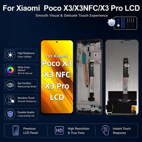 New Test 6.67" For Xiaomi Poco X3 X3 Pro Display Touch Screen Digitizer Assembly For MZB07Z0IN M2102