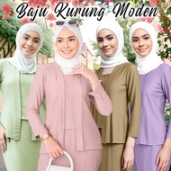 Baju Kurung Moden Plain Lilac Fold Kurung Front Button Nuring/BF Friendly Muslim Set Bridesmaids Kur