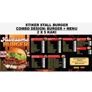 STIKER STALL BURGER / DESIGN COMBO BURGER DAN MENU / HANTAR NAMA BURGER ANDA KAMI EDIT