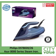 Philips DST8020/26 Steam Iron. Azur 8000 Series. 3000W Power. No Burns Guaranteed. Safety Mark Appro
