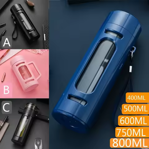 Quality Business Glass Tea Bottle High Borosilicate 400ML 500ml Tea Glass Water Bottle with Tea Infu