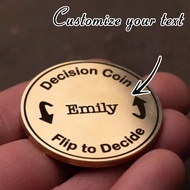 1pc Personalized Stainless Steel Decision Coin,Custom Engraved Flip Coin For Couples,Ideal For Anniv