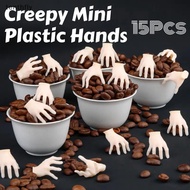 tenthfly 8/15/36Pcs Fun Halloween Horror Plastic Hands Ornament Realistic White Faux Limbs For Hallo