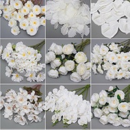 WHITE SERIES ARTIFICIAL FAKE FLOWER Bouquet Living Home Decor Decoration Bunga Pelamin Gubahan Hiasan Rumah Hantaran