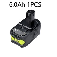 NEW Brand 6Ah For RYOBI 18V Battery P108 18V One Plus Battery 18 Volt Lithium-Ion Power Tools P104 P