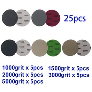 YF Elife】กระดาษทรายทรงกลมเปียกซิลิคอนคาร์ไบด์ขนาด3นิ้ว25ชิ้นขนาด1000 5000