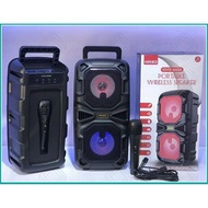 Portable Karaoke Bluetooth Speaker KMS-6685/6686 4+4 Inch X2 LED Bluetooth/USB/TF/LED Light With Fre