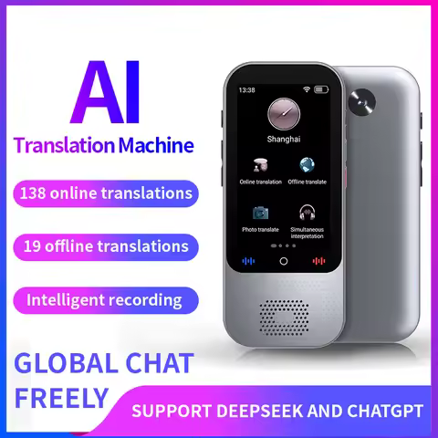 Touch‑Screen AI Voice Translator Device,138 Languages Real‑Time Instant Translation, Portable Transl