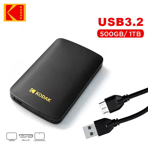 KODAK Portable HDD 500G 1TB External Hard Drive 5Gbps High-Speed Portable Game Hard Drive for PS4/PS