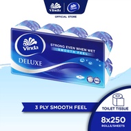 ❁Vinda Deluxe Smooth Feel Toilet Tissue (8 Rolls)♢