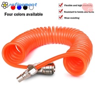 REFINEMENT Air Compressor Hose Tube, PU With Connector PU Air Compressor Hose, Flexible PU Recoil Ai