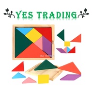 Montenssori Wood Puzzle Block Tangram Wooden Jigsaw Puzzle Toys Baby Early Learning Education Wood B
