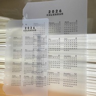 CALENDAR FOR PLANNER A5/A6 2026