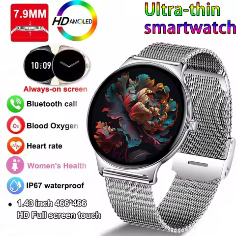 Women's Smartwatch 1.43” AMOLED Display Bluetooth Phone Calls Health Tracker Waterproof Bluetooth Sm