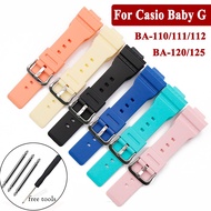 14mm Resin Watch Strap for Casio Baby G BA111 BA110 BA112 BA120 BA125 Female Women's Rubber Watches 