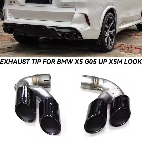Quad Carbon Exhaust Tip For BMW G05 X6 G06 X7 G07 2019 2020 X5M Look Muffler Tip 304 Stainless Steel