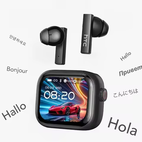 [Ultra HD Screen] HTC NE40 Earphones Bluetooth V6 TWS Sports Wireless Headphones AI Translator Earbu