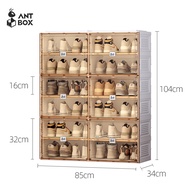 ANTBOX [พร้อมส่ง!!] ตู้รองเท้า 2 แถว 6 ชั้น 24 คู่ ติดตั้งง่าย พับเก็บได้ มีหลายช่องเก็บ ประตูแม่เหล