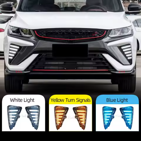 1 Set Car DRL For Geely coolray X50 proton 2021 Daytime Running Lights LED Daylight Fog lamp with fl