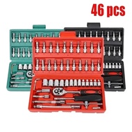 46 Piece/Set of Car Repair Tool Kit Socket Set Car Repair Tool Ratchet Torque Wrench Combo Auto Repa